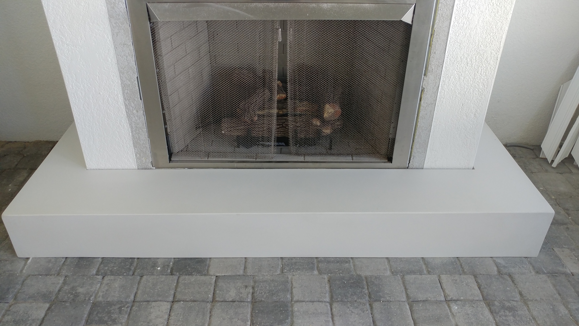 While Fireplace Hearth